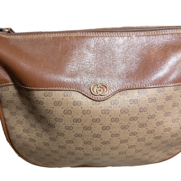 GUCCI Vintage Brown Monogram Crossbody Bag ๐ - Picture 2 of 11